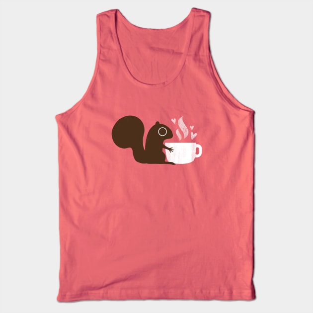 Squirrel Loves Coffee Tank Top by Coffee Squirrel